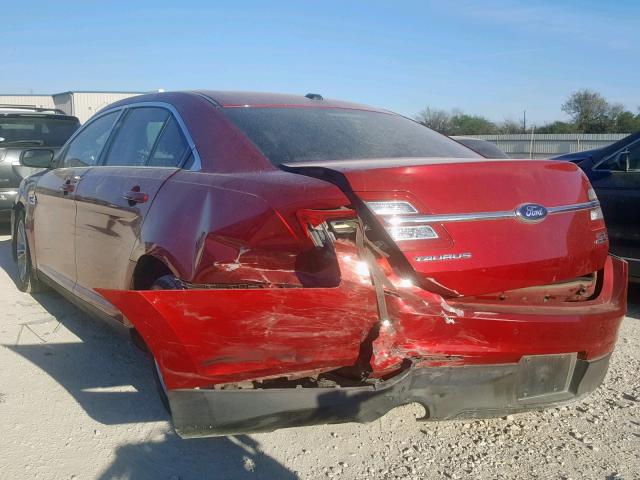 1FAHP2E8XDG180759 - 2013 FORD TAURUS SEL RED photo 3