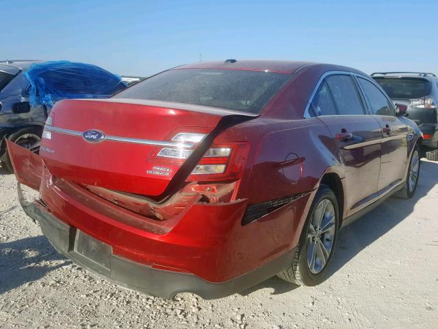 1FAHP2E8XDG180759 - 2013 FORD TAURUS SEL RED photo 4