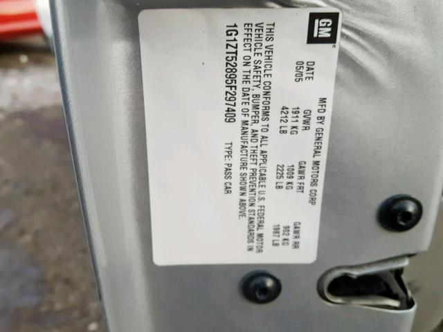 1G1ZT52895F297409 - 2005 CHEVROLET MALIBU LS 灰色 照片 10