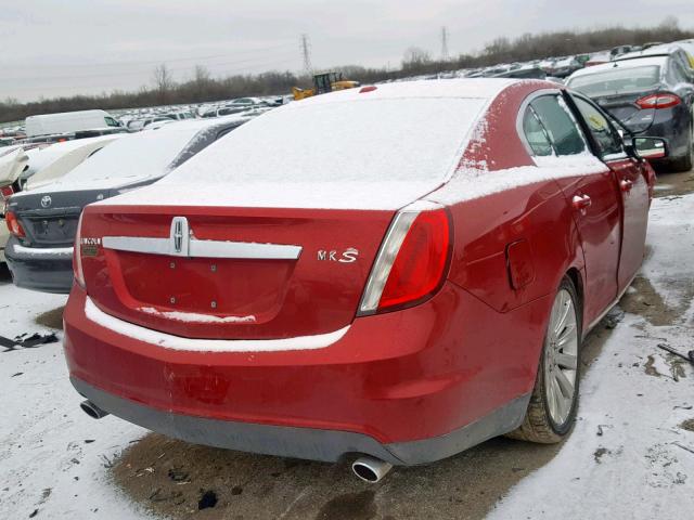 1LNHL9DR2BG609183 - 2011 LINCOLN MKS RED photo 4