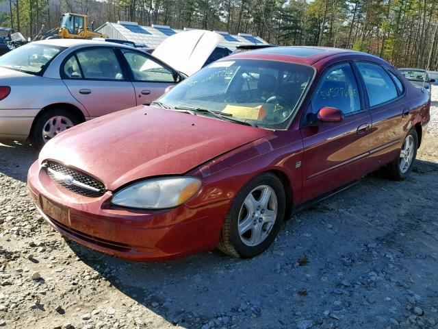 1FAFP56S22G111936 - 2002 FORD TAURUS SEL RED photo 2