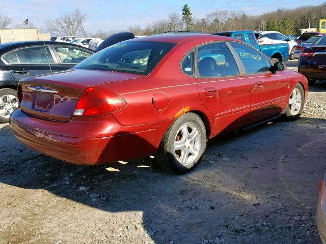 1FAFP56S22G111936 - 2002 FORD TAURUS SEL RED photo 4