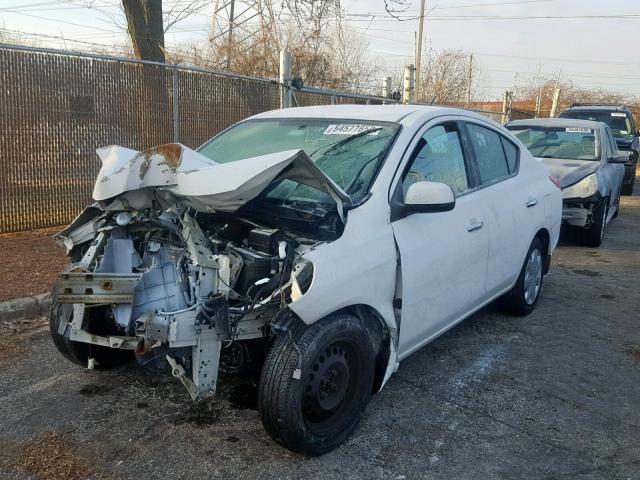 3N1CN7AP8EL813960 - 2014 NISSAN VERSA S WHITE photo 2