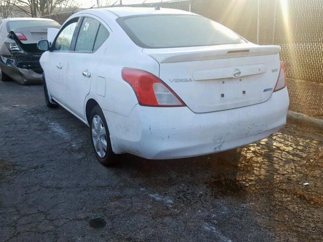 3N1CN7AP8EL813960 - 2014 NISSAN VERSA S WHITE photo 3