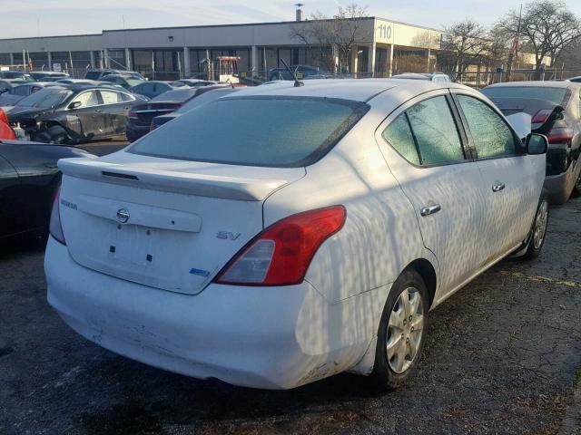 3N1CN7AP8EL813960 - 2014 NISSAN VERSA S WHITE photo 4