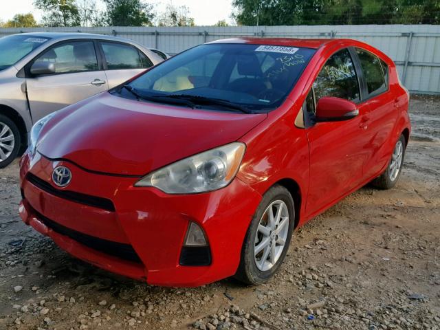 JTDKDTB3XC1512479 - 2012 TOYOTA PRIUS C RED photo 2