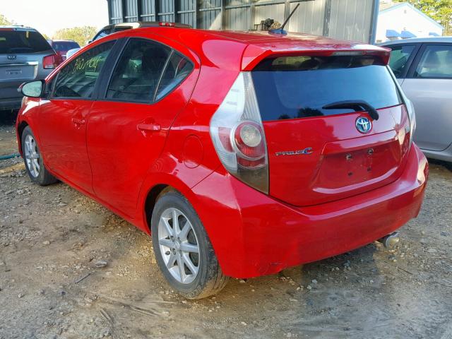 JTDKDTB3XC1512479 - 2012 TOYOTA PRIUS C RED photo 3