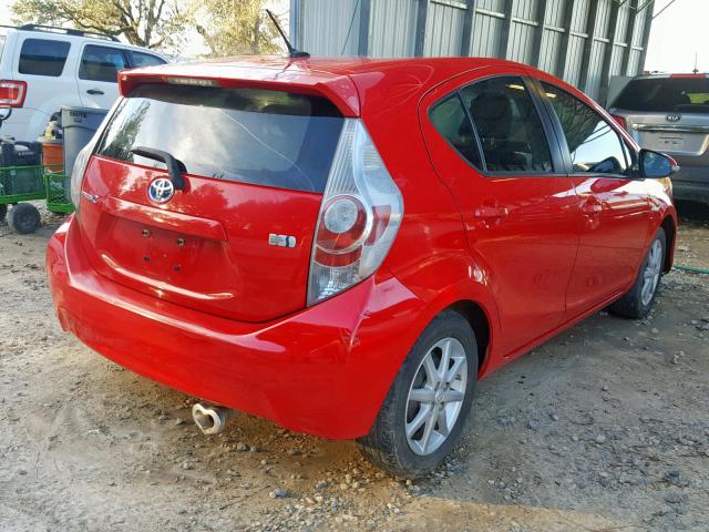 JTDKDTB3XC1512479 - 2012 TOYOTA PRIUS C RED photo 4