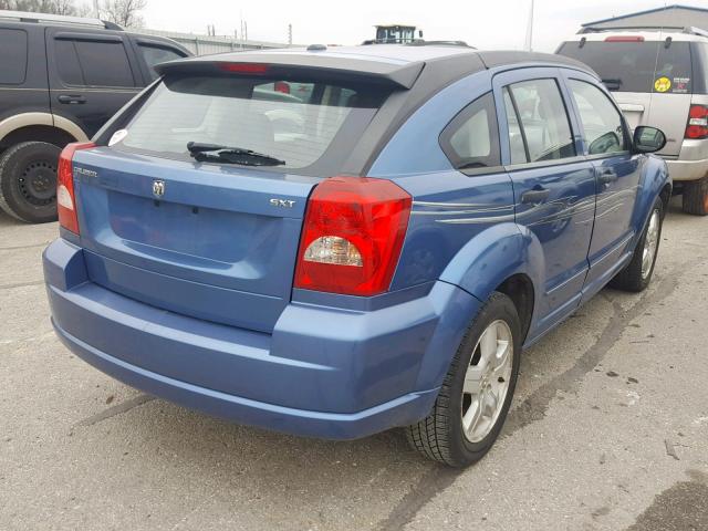 1B3HB48B37D287977 - 2007 DODGE CALIBER SX BLUE photo 4