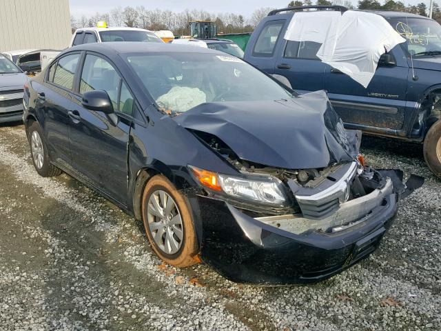 2HGFB2F55CH566370 - 2012 HONDA CIVIC LX BLACK photo 1