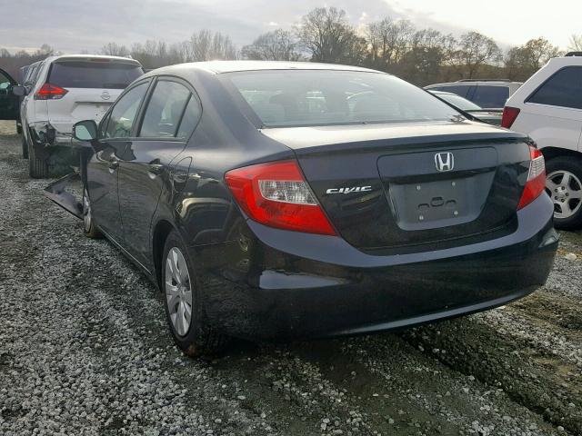 2HGFB2F55CH566370 - 2012 HONDA CIVIC LX BLACK photo 3