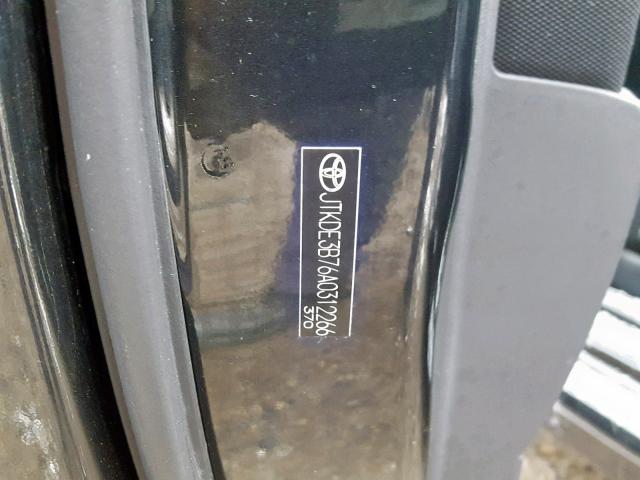 JTKDE3B76A0312266 - 2010 TOYOTA SCION TC შავი ფოტო 10