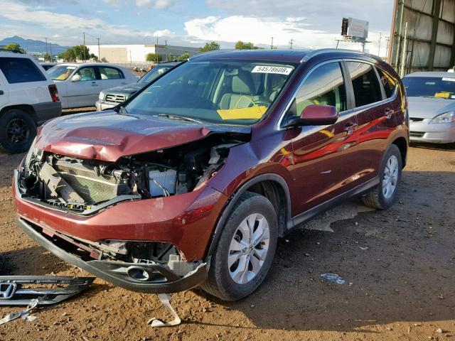 5J6RM4H70DL083030 - 2013 HONDA CR-V EXL BURGUNDY photo 2