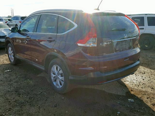 5J6RM4H70DL083030 - 2013 HONDA CR-V EXL BURGUNDY photo 3