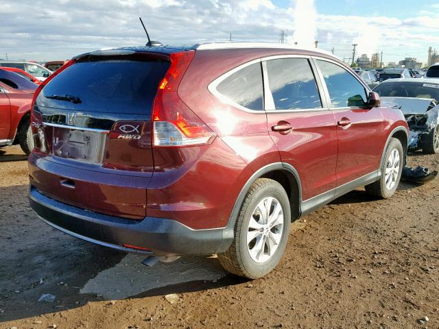 5J6RM4H70DL083030 - 2013 HONDA CR-V EXL BURGUNDY photo 4