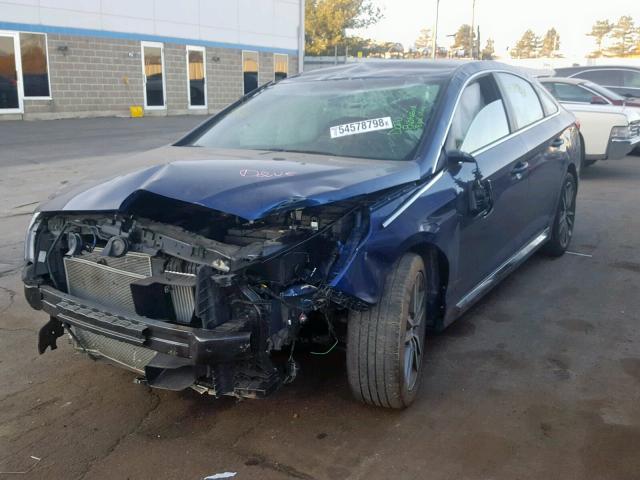 5NPE34ABXHH437409 - 2017 HYUNDAI SONATA SPO BLUE photo 2