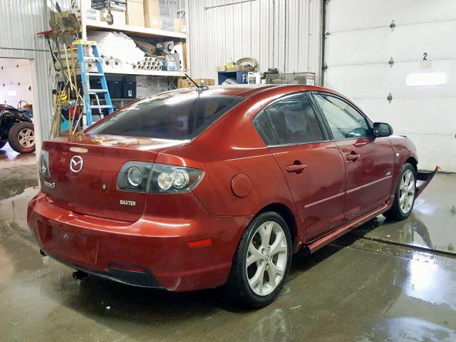 JM1BK323981130943 - 2008 MAZDA 3 S RED photo 4