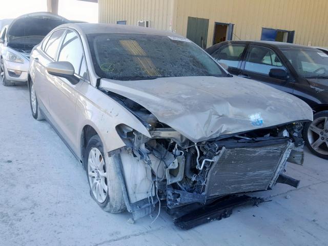 3FA6P0G73FR219090 - 2015 FORD FUSION S GOLD photo 1