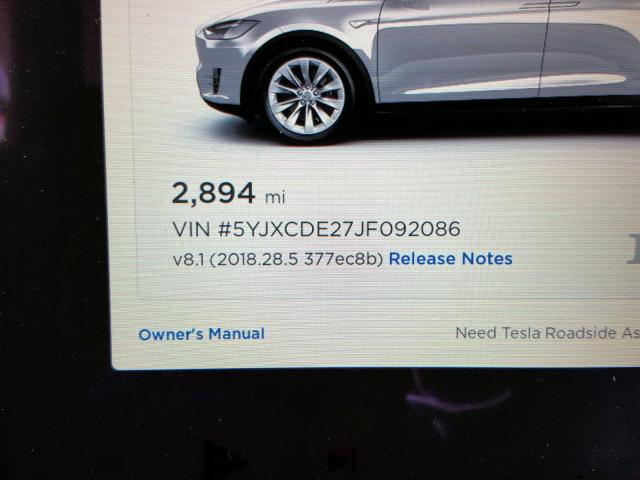 5YJXCDE27JF092086 - 2018 TESLA MODEL X SILVER photo 8