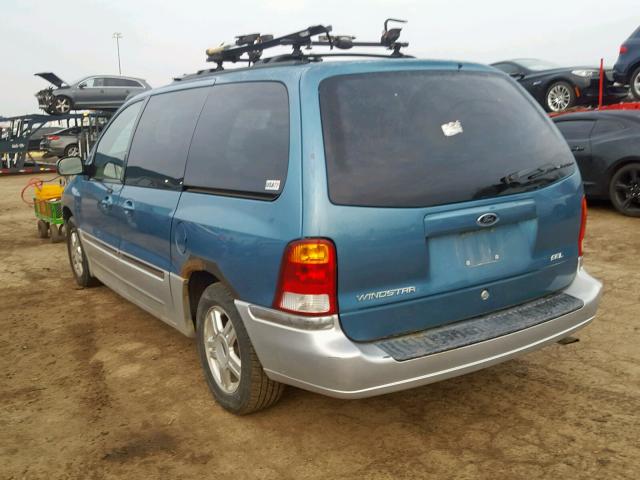 2FMZA53473BA61022 - 2003 FORD WINDSTAR S BLUE photo 3