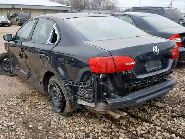 3VW1K7AJ6BM132286 - 2011 VOLKSWAGEN JETTA BASE BLACK photo 3