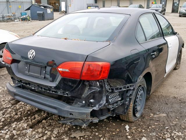 3VW1K7AJ6BM132286 - 2011 VOLKSWAGEN JETTA BASE BLACK photo 4