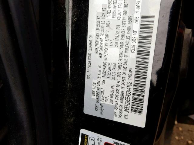 JM3ER2W55A0314102 - 2010 MAZDA CX-7 BLACK photo 10