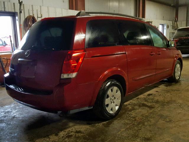 5N1BV28U56N109607 - 2006 NISSAN QUEST S RED photo 4