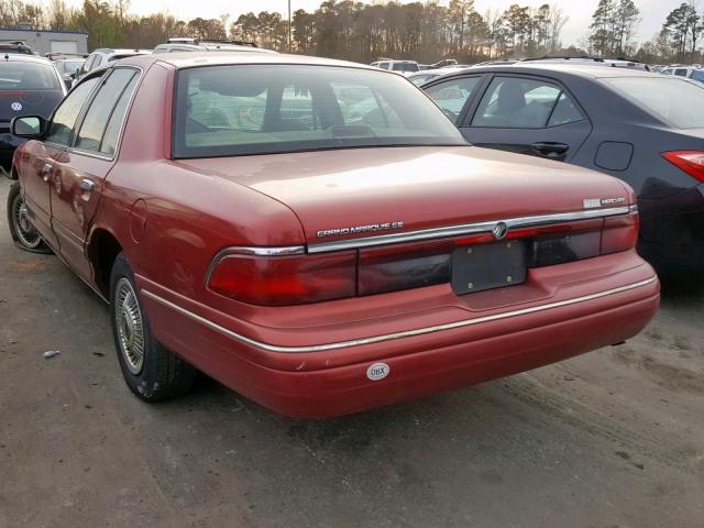 2MELM74W6VX716188 - 1997 MERCURY GRAND MARQ BURGUNDY photo 3