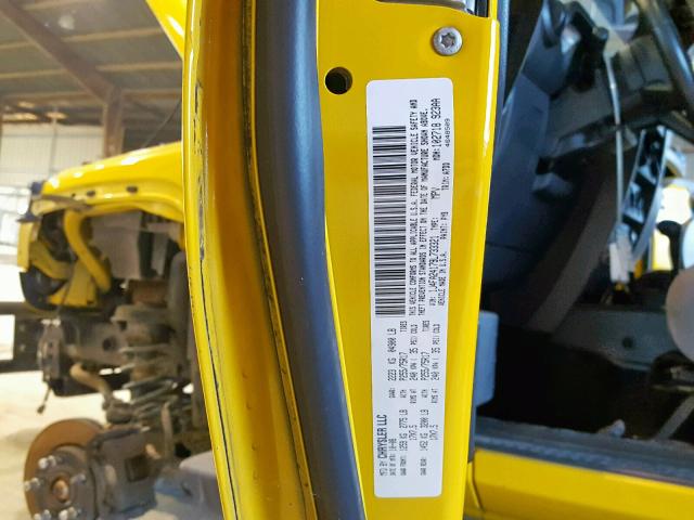 1J4FA24179L733321 - 2009 JEEP WRANGLER X YELLOW photo 10