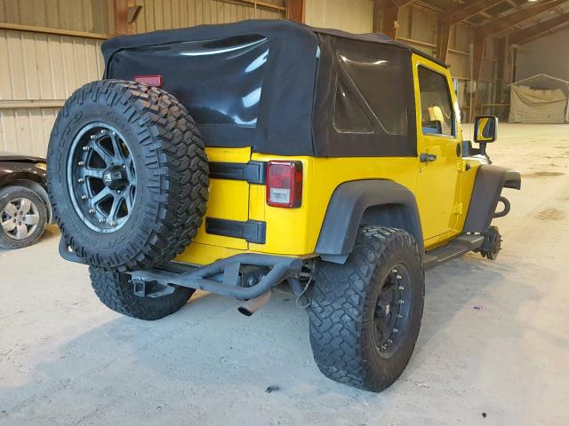 1J4FA24179L733321 - 2009 JEEP WRANGLER X YELLOW photo 4