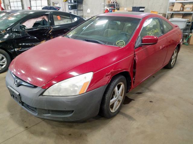 1HGCM72504A012928 - 2004 HONDA ACCORD EX RED photo 2