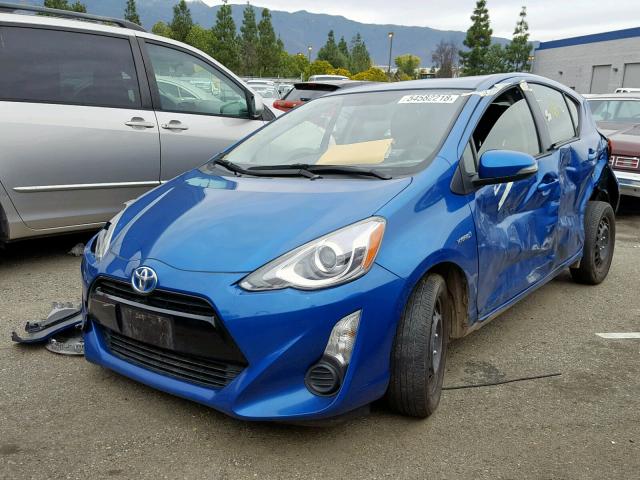 JTDKDTB32F1107589 - 2015 TOYOTA PRIUS C BLUE photo 2