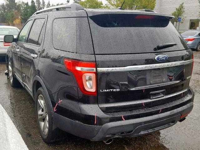 1FMHK7F93CGA95043 - 2012 FORD EXPLORER L BLACK photo 3