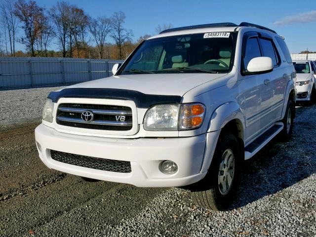 5TDBT48AX1S016922 - 2001 TOYOTA SEQUOIA LI WHITE photo 2