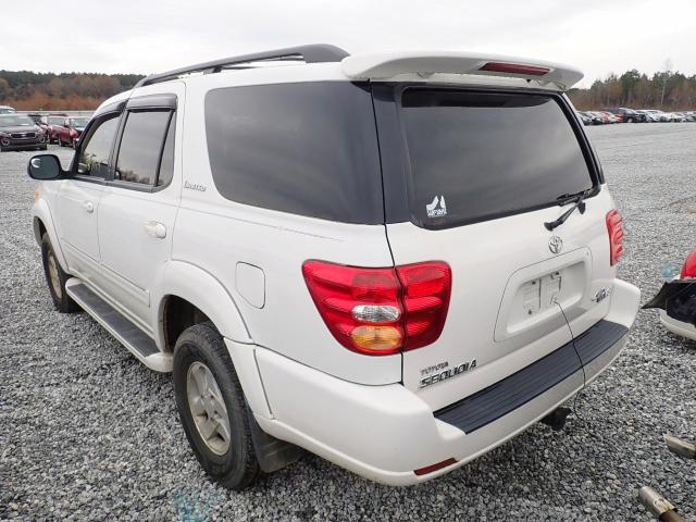 5TDBT48AX1S016922 - 2001 TOYOTA SEQUOIA LI WHITE photo 3