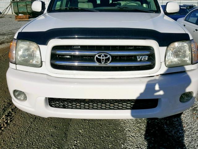 5TDBT48AX1S016922 - 2001 TOYOTA SEQUOIA LI WHITE photo 9