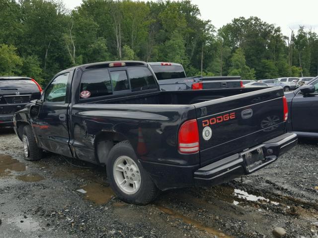 1B7FL26Y0XS293245 - 1999 DODGE DAKOTA BLACK photo 3