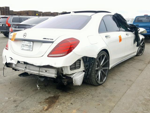 WDDUG7JB2FA135589 - 2015 MERCEDES-BENZ S 63 AMG WHITE photo 4