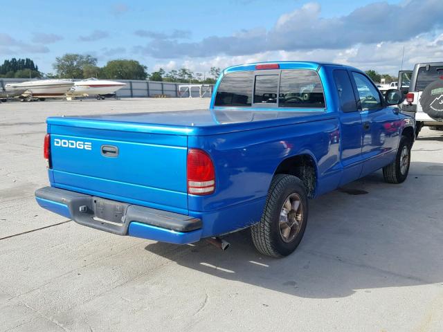 1B7GL22X4XS114447 - 1999 DODGE DAKOTA BLUE photo 4