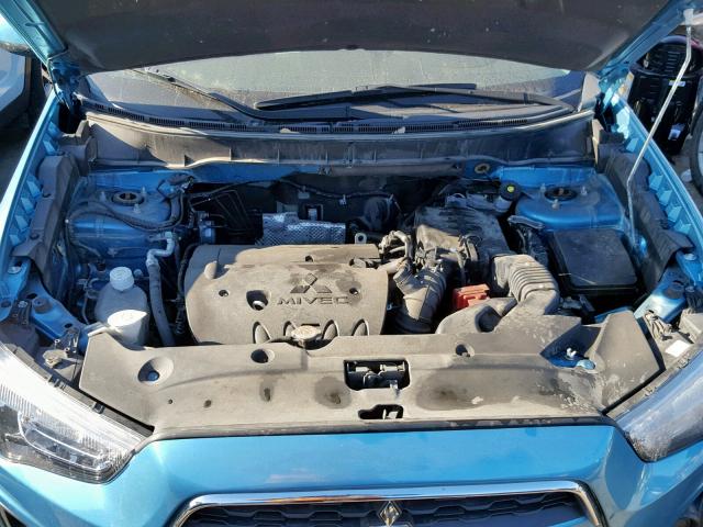 4A4AP3AU6EE009906 - 2014 MITSUBISHI OUTLANDER TURQUOISE photo 7