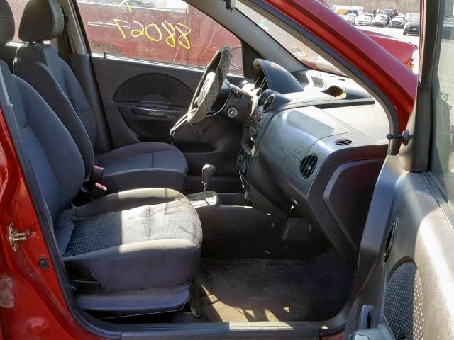 KL1TD66626B664787 - 2006 CHEVROLET AVEO BASE Qırmızı foto 5