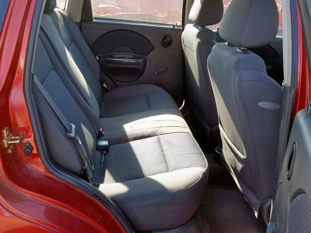 KL1TD66626B664787 - 2006 CHEVROLET AVEO BASE Qırmızı foto 6