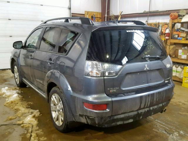 JA4JT5AX6CU609296 - 2012 MITSUBISHI OUTLANDER GRAY photo 3