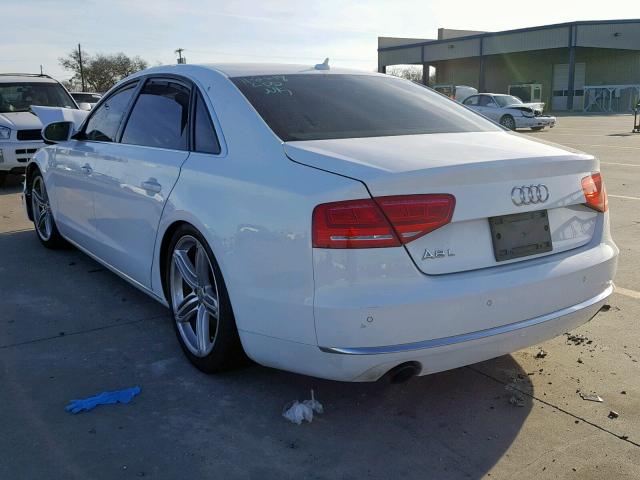 WAURGAFD3DN017139 - 2013 AUDI A8 L QUATT WHITE photo 3