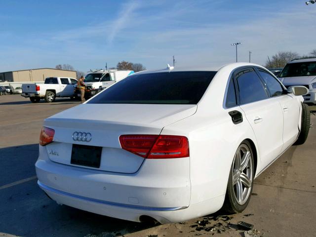 WAURGAFD3DN017139 - 2013 AUDI A8 L QUATT WHITE photo 4