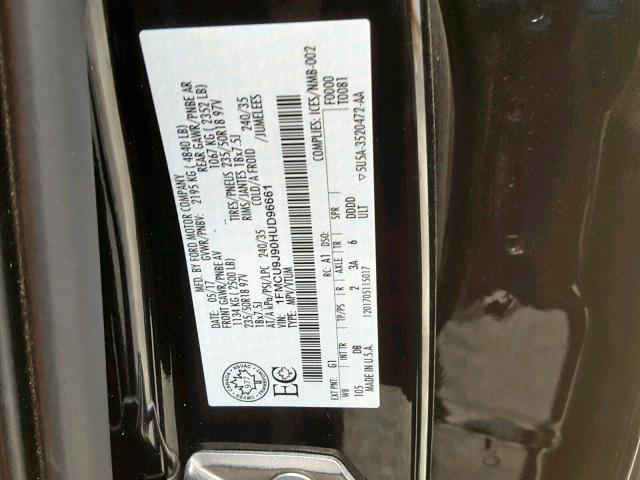 1FMCU9J90HUD96661 - 2017 FORD ESCAPE TIT BLACK photo 10