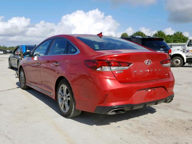 5NPE34AFXJH597850 - 2018 HYUNDAI SONATA SPO RED photo 3