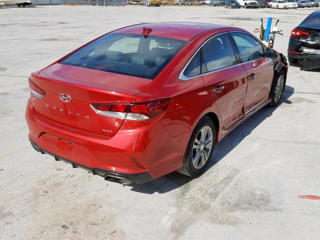 5NPE34AFXJH597850 - 2018 HYUNDAI SONATA SPO RED photo 4