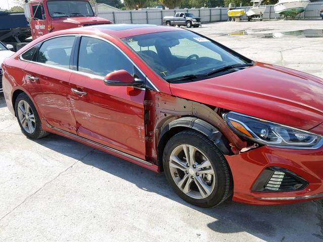 5NPE34AFXJH597850 - 2018 HYUNDAI SONATA SPO RED photo 9